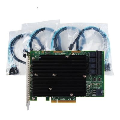 LSI SAS Server Array Card 9300-16I 12GBS HBA BUS ADAPTER CARD IT Mode 4SFF-8643 SATA Cable
