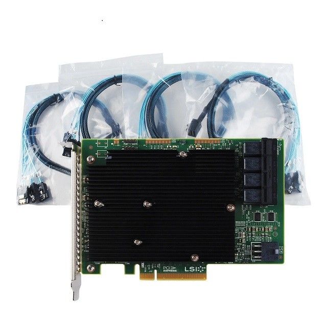 LSI SAS Server Array Card 9300-16I 12GBS HBA BUS ADAPTER CARD IT Mode 4SFF-8643 SATA Cable